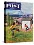 "Oregon Baseball" Saturday Evening Post Cover, April 21, 1951-John Clymer-Stretched Canvas