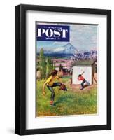 "Oregon Baseball" Saturday Evening Post Cover, April 21, 1951-John Clymer-Framed Giclee Print