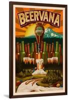 Oregon - Beervana Tap and Valley-Lantern Press-Framed Art Print