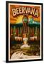 Oregon - Beervana Tap and Valley-Lantern Press-Framed Art Print