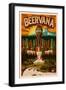 Oregon - Beervana Tap and Valley-Lantern Press-Framed Art Print