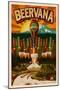 Oregon - Beervana Tap and Valley-Lantern Press-Mounted Art Print