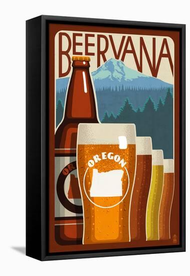 Oregon - Beervana-Lantern Press-Framed Stretched Canvas