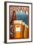 Oregon - Beervana-Lantern Press-Framed Art Print