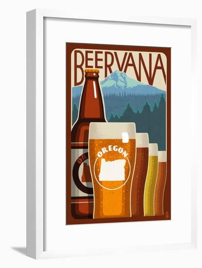Oregon - Beervana-Lantern Press-Framed Art Print