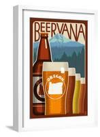 Oregon - Beervana-Lantern Press-Framed Art Print