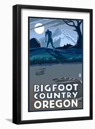 Oregon Bigfoot Country-Lantern Press-Framed Art Print