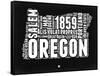 Oregon Black and White Map-NaxArt-Framed Stretched Canvas