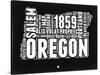 Oregon Black and White Map-NaxArt-Stretched Canvas