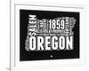 Oregon Black and White Map-NaxArt-Framed Art Print