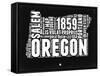 Oregon Black and White Map-NaxArt-Framed Stretched Canvas