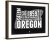 Oregon Black and White Map-NaxArt-Framed Art Print