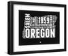 Oregon Black and White Map-NaxArt-Framed Art Print