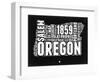 Oregon Black and White Map-NaxArt-Framed Art Print