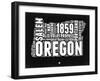 Oregon Black and White Map-NaxArt-Framed Art Print