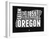 Oregon Black and White Map-NaxArt-Framed Art Print