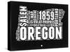 Oregon Black and White Map-NaxArt-Stretched Canvas