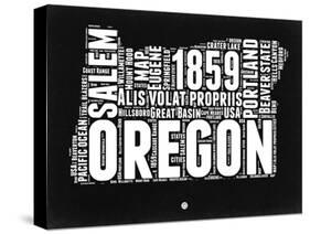 Oregon Black and White Map-NaxArt-Stretched Canvas