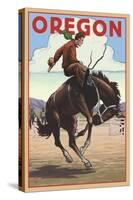 Oregon - Bucking Bronco-Lantern Press-Stretched Canvas