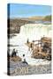 Oregon - Celilo Falls-Lantern Press-Stretched Canvas