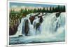 Oregon City, Oregon - View of the Waterfalls, c.1936-Lantern Press-Mounted Premium Giclee Print