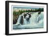 Oregon City, Oregon - View of the Waterfalls, c.1936-Lantern Press-Framed Art Print