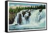 Oregon City, Oregon - View of the Waterfalls, c.1936-Lantern Press-Framed Stretched Canvas