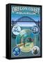 Oregon Coast Aquarium - Lantern Press Original Poster-Lantern Press-Framed Stretched Canvas