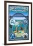 Oregon Coast Aquarium - Lantern Press Original Poster-Lantern Press-Framed Art Print