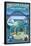 Oregon Coast Aquarium - Lantern Press Original Poster-Lantern Press-Framed Stretched Canvas