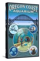 Oregon Coast Aquarium - Lantern Press Original Poster-Lantern Press-Stretched Canvas