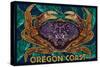 Oregon Coast - Dungeness Crab Mosaic-Lantern Press-Stretched Canvas