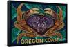 Oregon Coast - Dungeness Crab Mosaic-Lantern Press-Framed Stretched Canvas