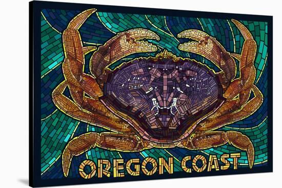 Oregon Coast - Dungeness Crab Mosaic-Lantern Press-Stretched Canvas