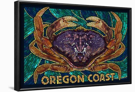 Oregon Coast - Dungeness Crab Mosaic-Lantern Press-Framed Art Print