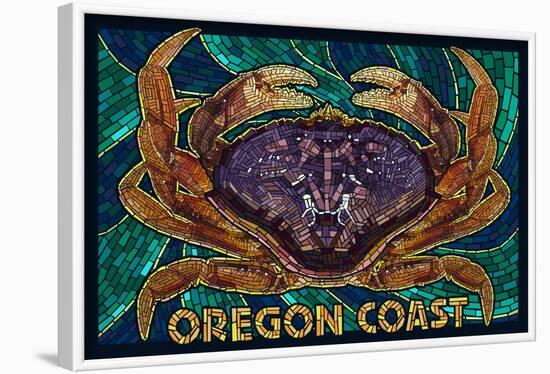 Oregon Coast - Dungeness Crab Mosaic-Lantern Press-Framed Art Print