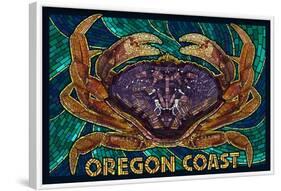 Oregon Coast - Dungeness Crab Mosaic-Lantern Press-Framed Art Print