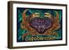 Oregon Coast - Dungeness Crab Mosaic-Lantern Press-Framed Art Print