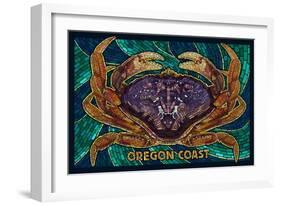 Oregon Coast - Dungeness Crab Mosaic-Lantern Press-Framed Art Print