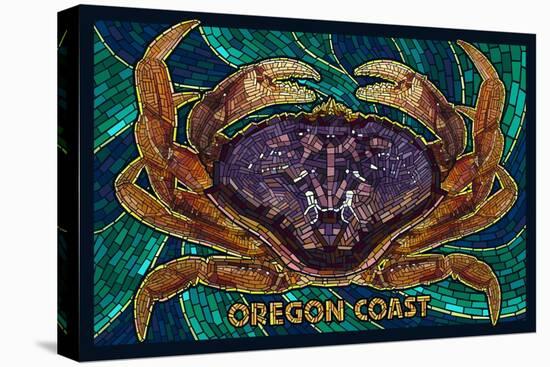 Oregon Coast - Dungeness Crab Mosaic-Lantern Press-Stretched Canvas
