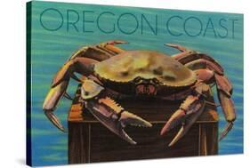 Oregon Coast - Dungeness Crab Vintage Postcard-Lantern Press-Stretched Canvas