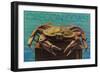 Oregon Coast - Dungeness Crab Vintage Postcard-Lantern Press-Framed Art Print