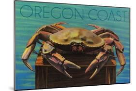 Oregon Coast - Dungeness Crab Vintage Postcard-Lantern Press-Mounted Art Print