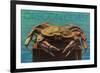 Oregon Coast - Dungeness Crab Vintage Postcard-Lantern Press-Framed Premium Giclee Print