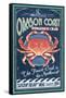 Oregon Coast - Dungeness Crab Vintage Sign-Lantern Press-Framed Stretched Canvas