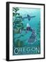 Oregon Coast - Leopard Shark-Lantern Press-Framed Art Print