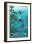 Oregon Coast - Leopard Shark-Lantern Press-Framed Art Print