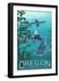 Oregon Coast - Leopard Shark-Lantern Press-Framed Art Print