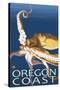 Oregon Coast Octopus-Lantern Press-Stretched Canvas