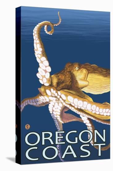 Oregon Coast Octopus-Lantern Press-Stretched Canvas